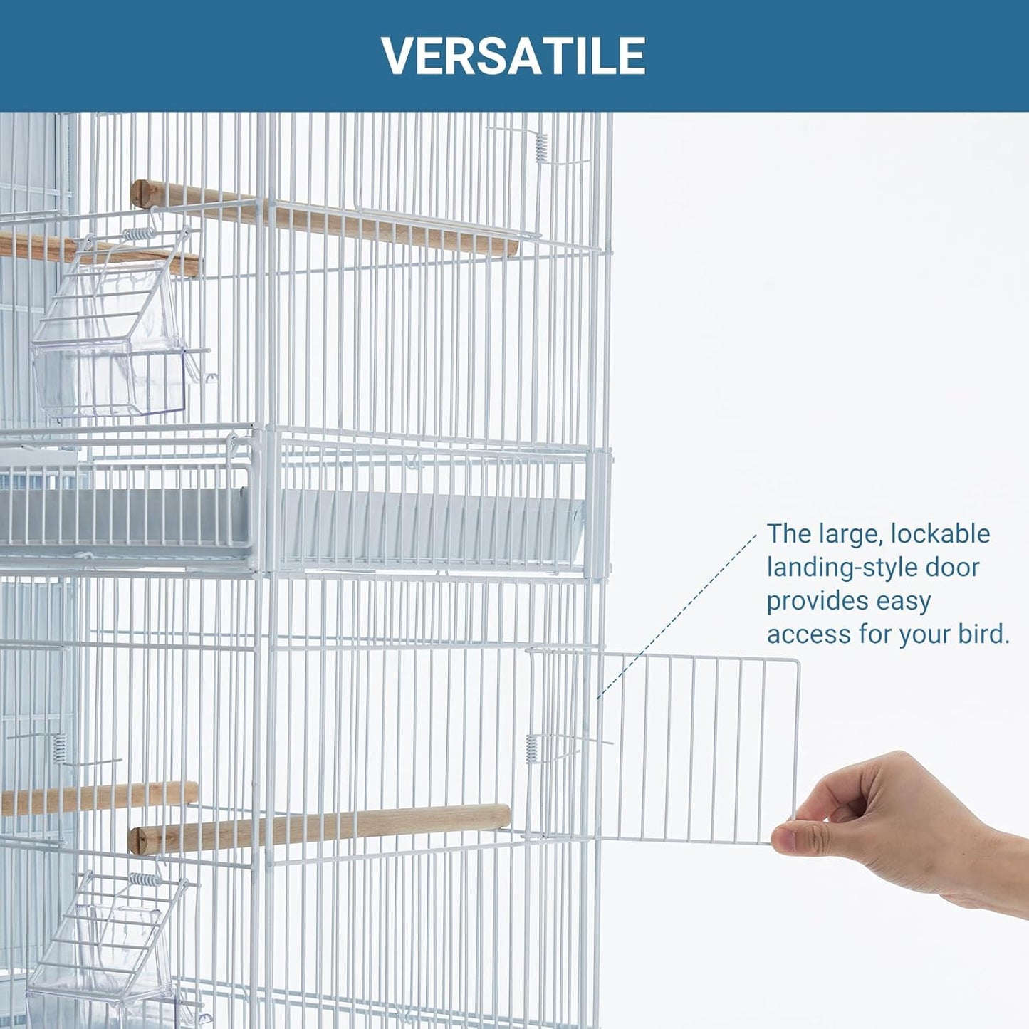 Garvee Bird Cage, 69''H LOT-4 Stackable Breeding Bird Cage, Divided Finch Breeder Cage w/IndividualRemoveble Tray, Application for Conure,Macaw,Budgie,Cockatiel,Lovebirds,Parakeet