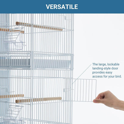 Garvee Bird Cage, 69''H LOT-4 Stackable Breeding Bird Cage, Divided Finch Breeder Cage w/IndividualRemoveble Tray, Application for Conure,Macaw,Budgie,Cockatiel,Lovebirds,Parakeet