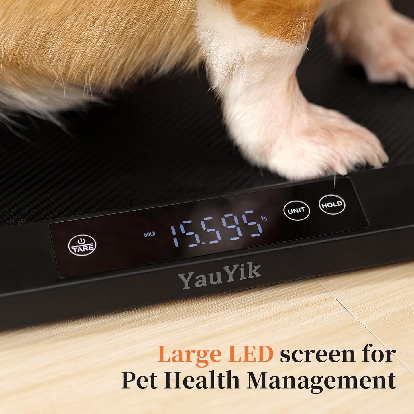 YauYik Digital Pet Scale for Accurate Weighing - Baby Scales for Weighing, Ideal for Small Pets, Puppies, Kittens and Cats with Non-Slip Mat - LED Display with Hold Function, Measures Up to 40kg