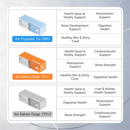 Senior Dog Supplements – Supports Cellular Vitality, Joint Flexibility, Liver & Heart Health, with NAD⁺, CoQ10, Chondroitin, for All Breeds Age 7+, 30 Sachets (5 Ct Each), Chicken