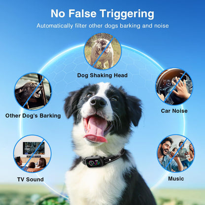 Bark Collar, 2 Pack Dog Bark Collar for Large Medium Small Dogs, Rechargeable Anti Barking Device for Dogs, Smart Training Collar with Beep Vibration 5 Sensitivity, Dog Bark Deterrent Devices