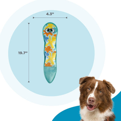 Outward Hound Tough Skinz Durable Squeaky Dog Toy with Two Tough Layers, Snake, Blue, Large