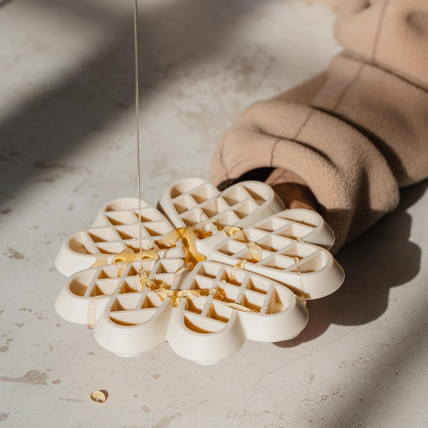 Hide & Seek Slow Feeder - Buttercream - Dog & Pet, Meal & Treat Feeding Accessory, Fits in Most 8" Bowls, Suction Base, Food-Grade Silicone