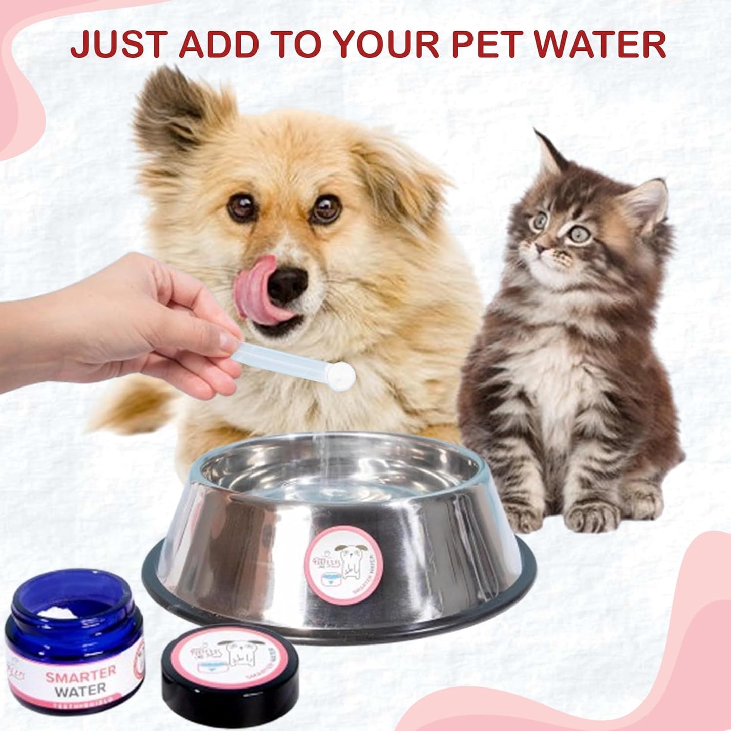 Furpeeps Dog & Cat Dental Care Powder Water Additive – 45 Servings, Dog Breath Freshener, Natural Plaque & Tartar Remover, No-Brush Oral Hygiene for Puppies, Seniors & Multi-Pet Homes, Vet Recommended