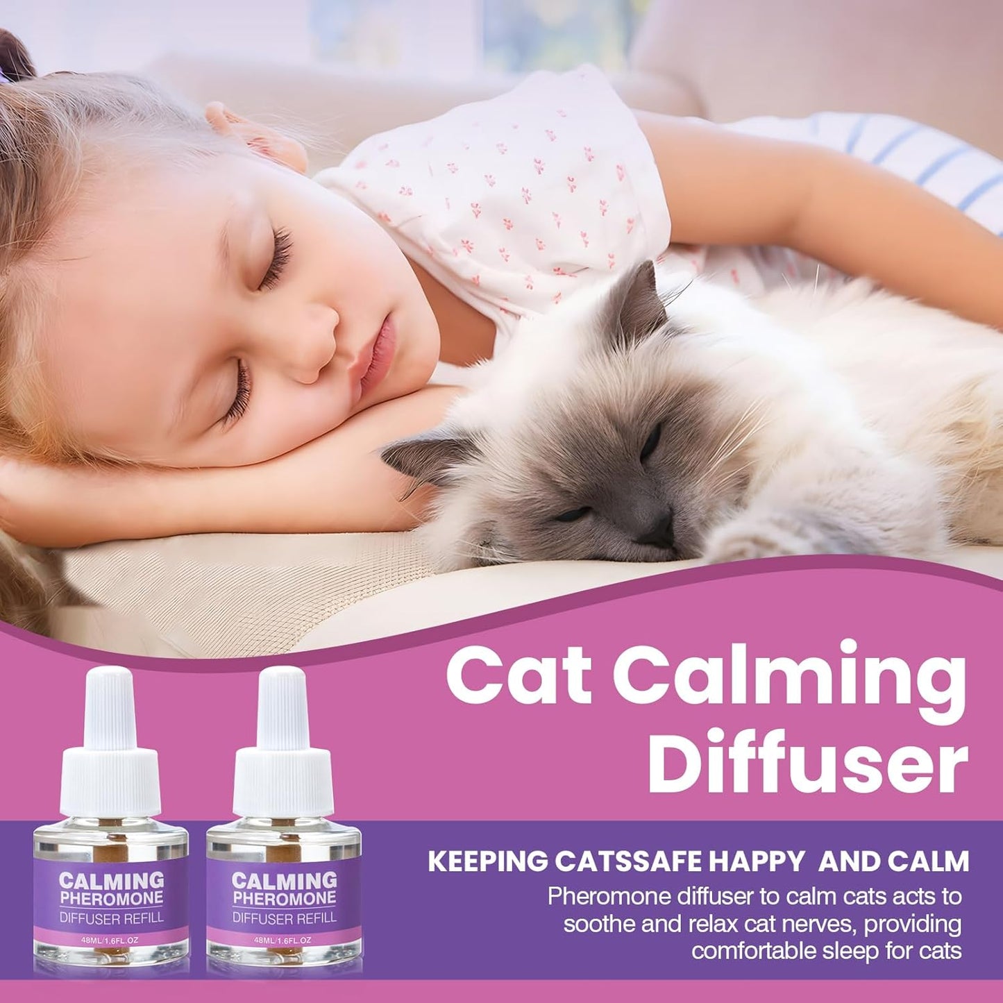 Cat Pheromones Calming Diffuser Refills 6 Pack Pheromone Diffusers for Cats Stress and Anxiety Relief Cat Relaxants Stop Male Cats from Spraying, Fit Common Diffusers