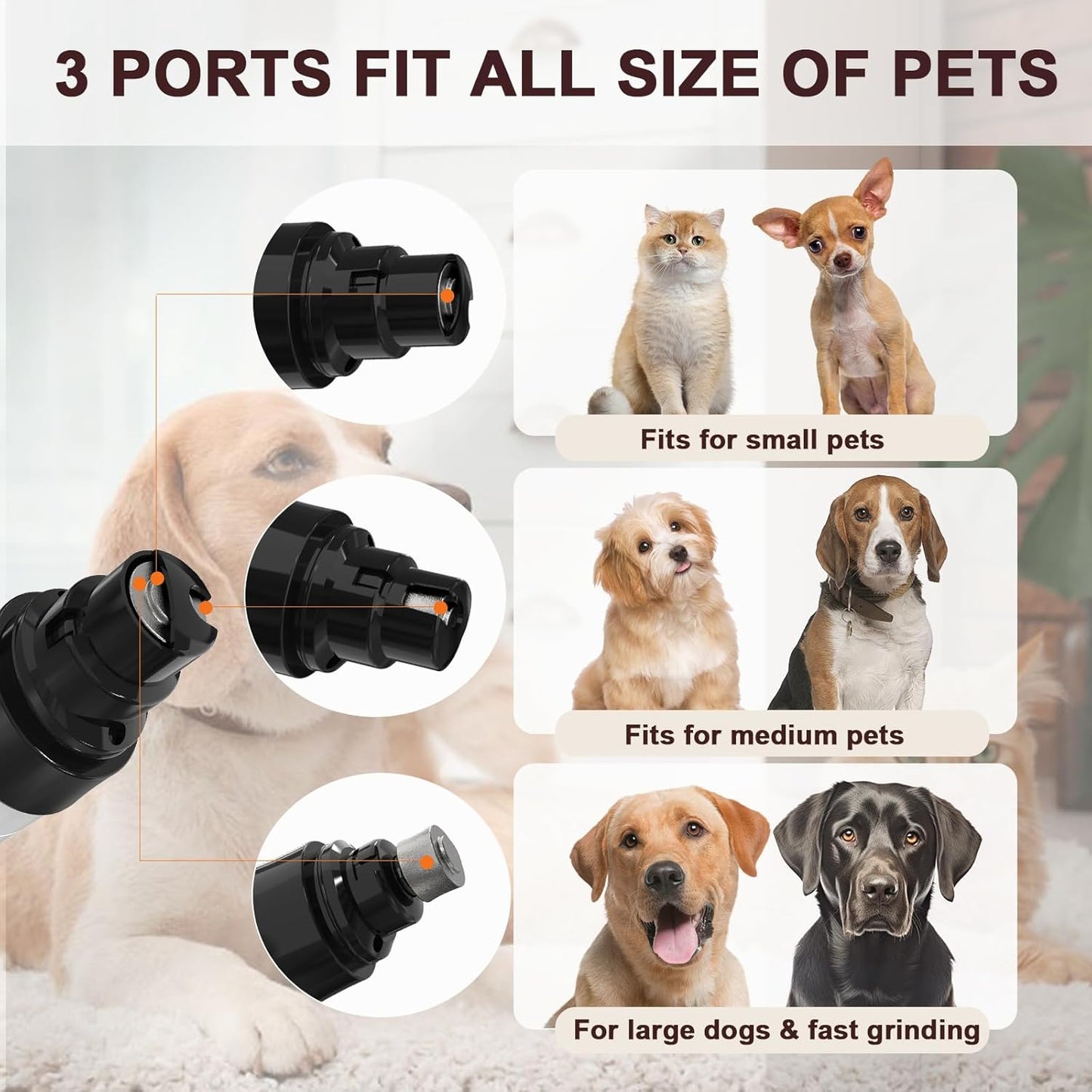 Dog Nail Clippers,Quiet Claw Trimmer for Dogs,Cats and Other Animals,Safe & Stress Free Nail Grooming for Large,Medium, Small Pets with Hard or Thick Nail