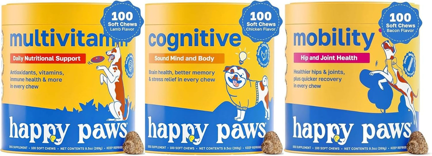 Senior Snuggles Bundle – Multivitamin, Cognitive & Joint Support Soft Chews for Senior Dogs – Brain, Mobility & Daily Health Supplements – Natural, Vegan, Non-GMO