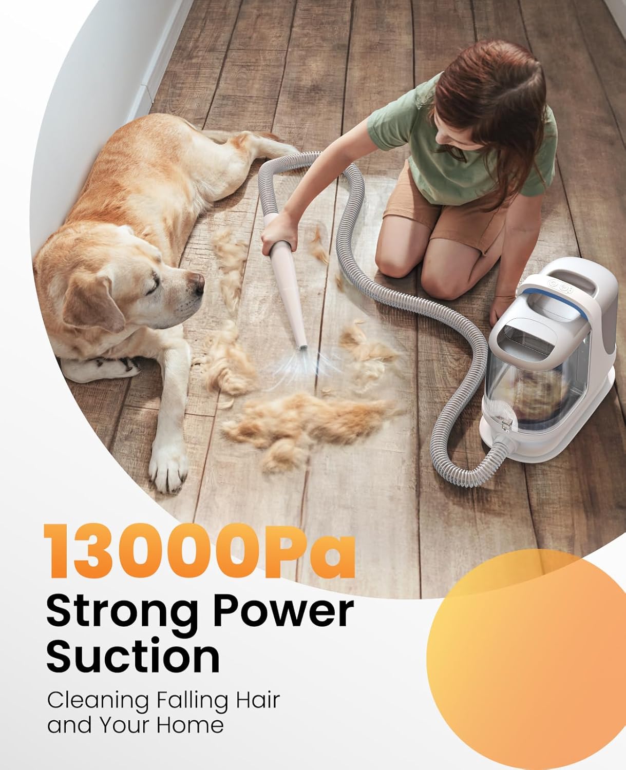 oneisall Dog Grooming Vacuum, 13000Pa Powerful 3L Dust Cup Pet Vacuum with Clipper Nail Grinder & Shedding Brush, 7 in 1 Dog Grooming Kits, Quiet, Large Capacity 3 Suction Levels, BM3