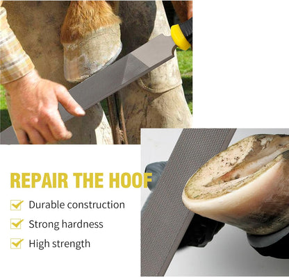 T12 High Carbon Steel 40cm Flat File with Handle, 12-Inch Flat File, Hoof Rasp