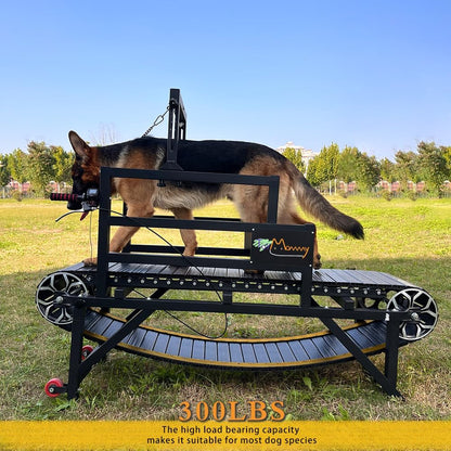 Dog Treadmill with Disc Brake, Resistance Adjustment & Paw-Friendly PE Slatmill - Heavy Duty Dog Treadmill for Large & Medium Dogs, Supports Up to 300 lbs, Easy to Move for Indoor & Outdoor Use