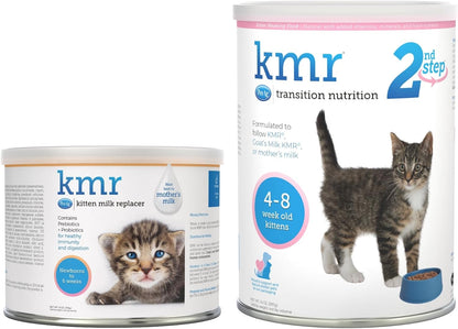 PetAg KMR Kitten Milk Replacer Powder (6 oz) + PetAg KMR 2nd Step Kitten Weaning Food (14 oz)