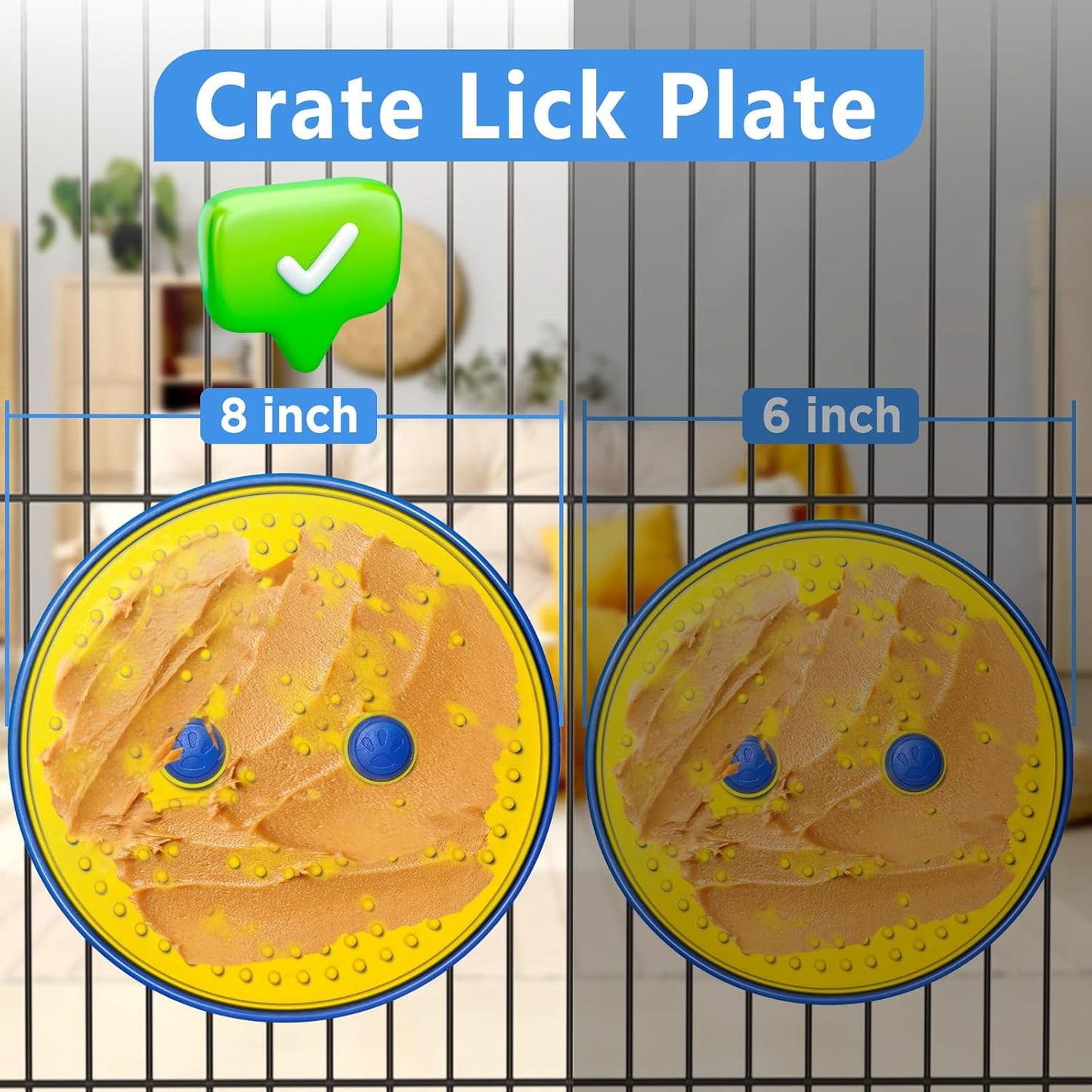 Lick Mat for Large Dogs, 8” Large Dog Peanut Butter Lick Pad for Crate with Stainless Steel Base, Boredom & Anxiety Reduce, Slow Feeding, Dog Slow Feeder Mat (Large, Anit-Tear)