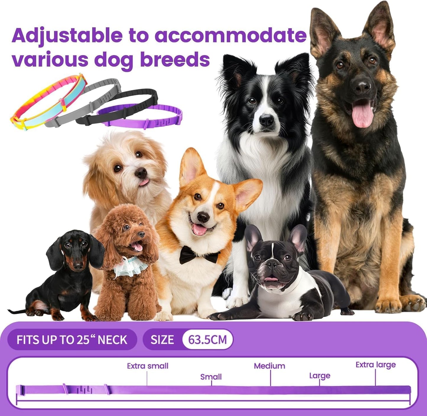 Calming Collar for Dogs,Rainbow Dog Calming Collars,Dog Pheromone Collar for Fast-Acting, Lasts 60 Days, Choke-Free Design,1 Pack Gift