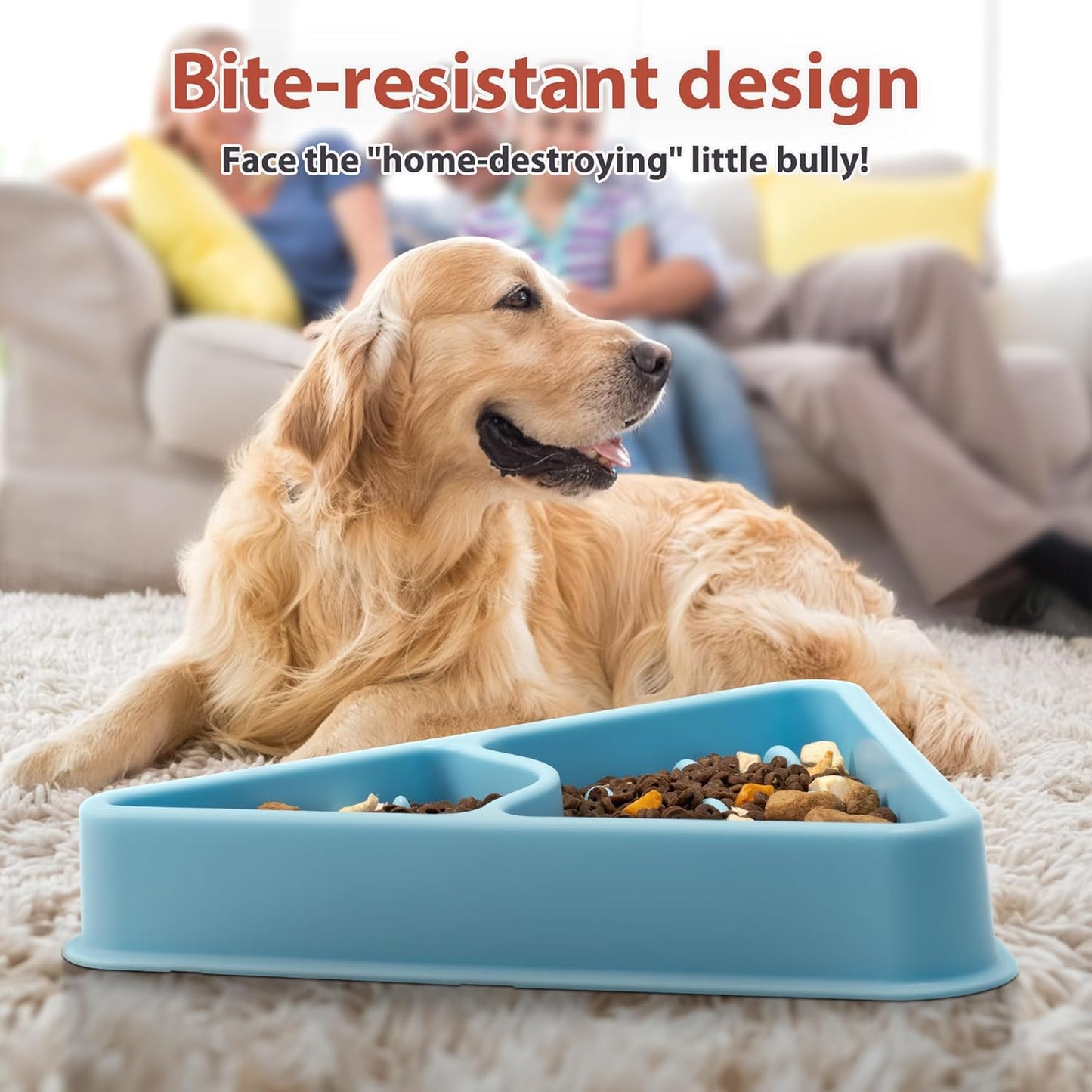 Li&Zhao Dog Slow Feeder Bowl - Dog Puzzle Feeder Slow Eating Pet Bowl Food Bowls for Small and Medium Breed Pet Puppy(Blue)