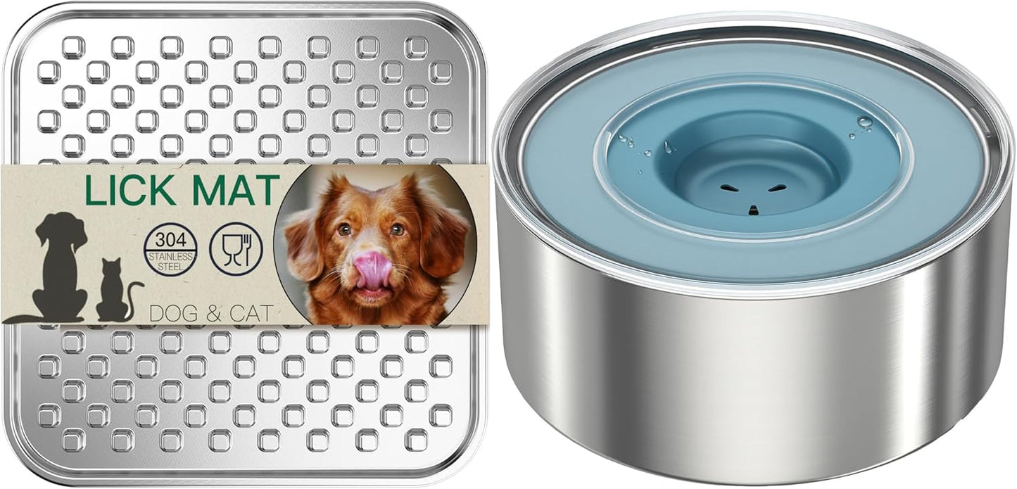 Lick Mat + Water Bowl Set