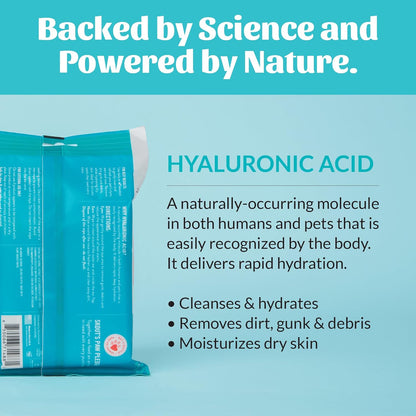 SKOUT'S HONOR HydroClear Eye, Ear & Nose Wipes w/Hyaluronic Acid - for Your Dogs and Cats - Fragrance-Free - 50ct