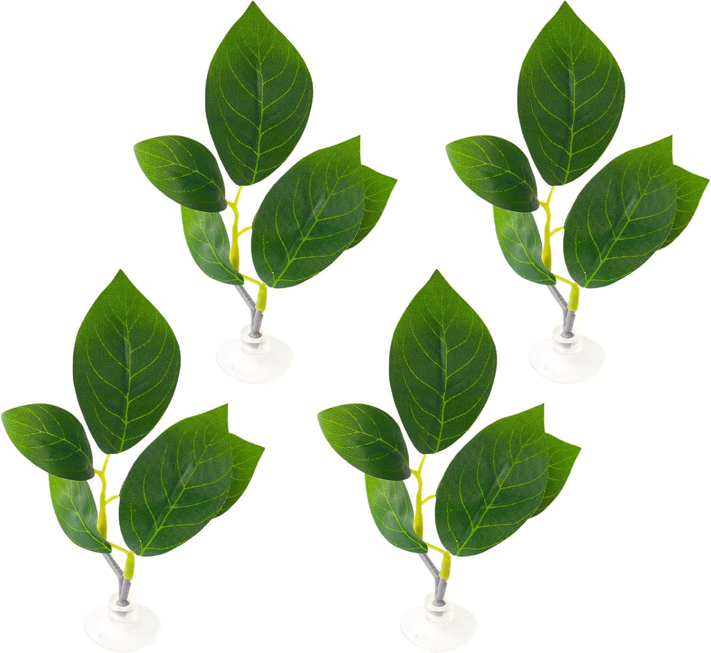 4 Pcs Betta Fish Leaf Pads with Suction Cups Adjustable Aquarium Tank Accessories Plastic Simulated Plants for Betta Resting Breeding Spawning and Playing Décor