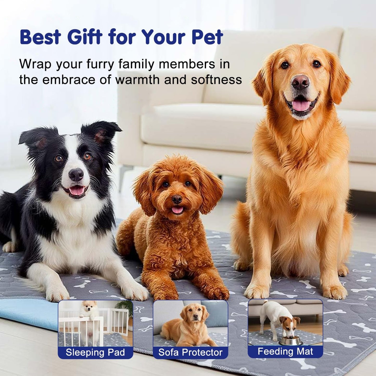 Puppy Pads with pheromones, Reusable Puppy Pads for Dogs & Cats, Washable, Durable Leak-Proof & Anti-Slip Pet Training Pads for Home & Travel(Red, L: 35.4" × 31.5")