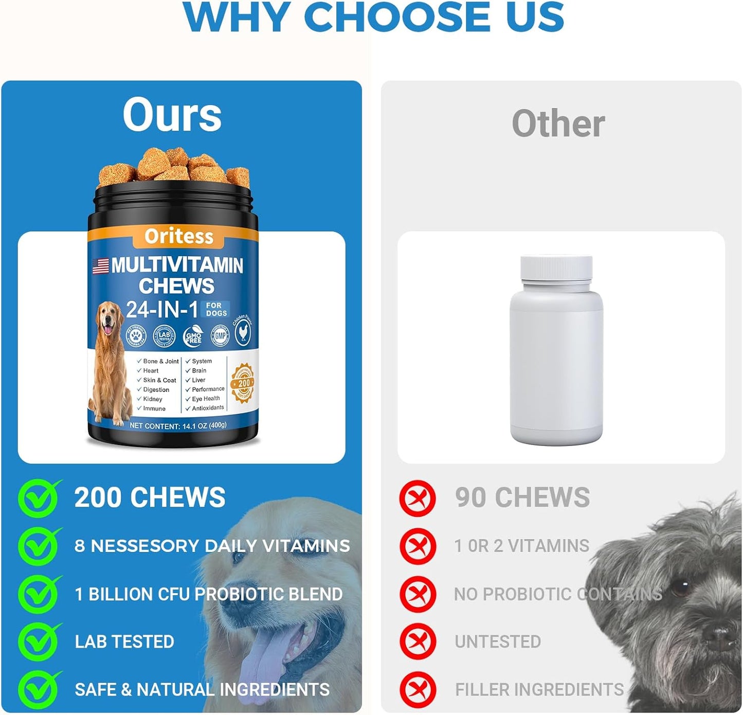 Flea and Tick Prevention for Dogs Dog Vitamins and Supplements 200 Chews