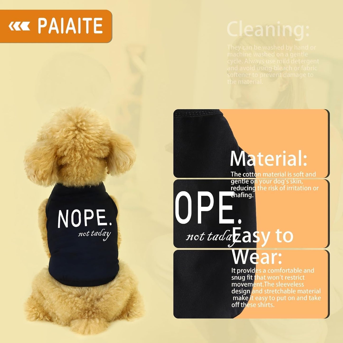 Discover Cozy Cotton Canine Wear: Soft, Lightweight, and Breathable Dog Shirt Vest with Eye-Catching Graphics(Nope not Today), Keeping Your Furry Friend Warm and Comfy! Grey M