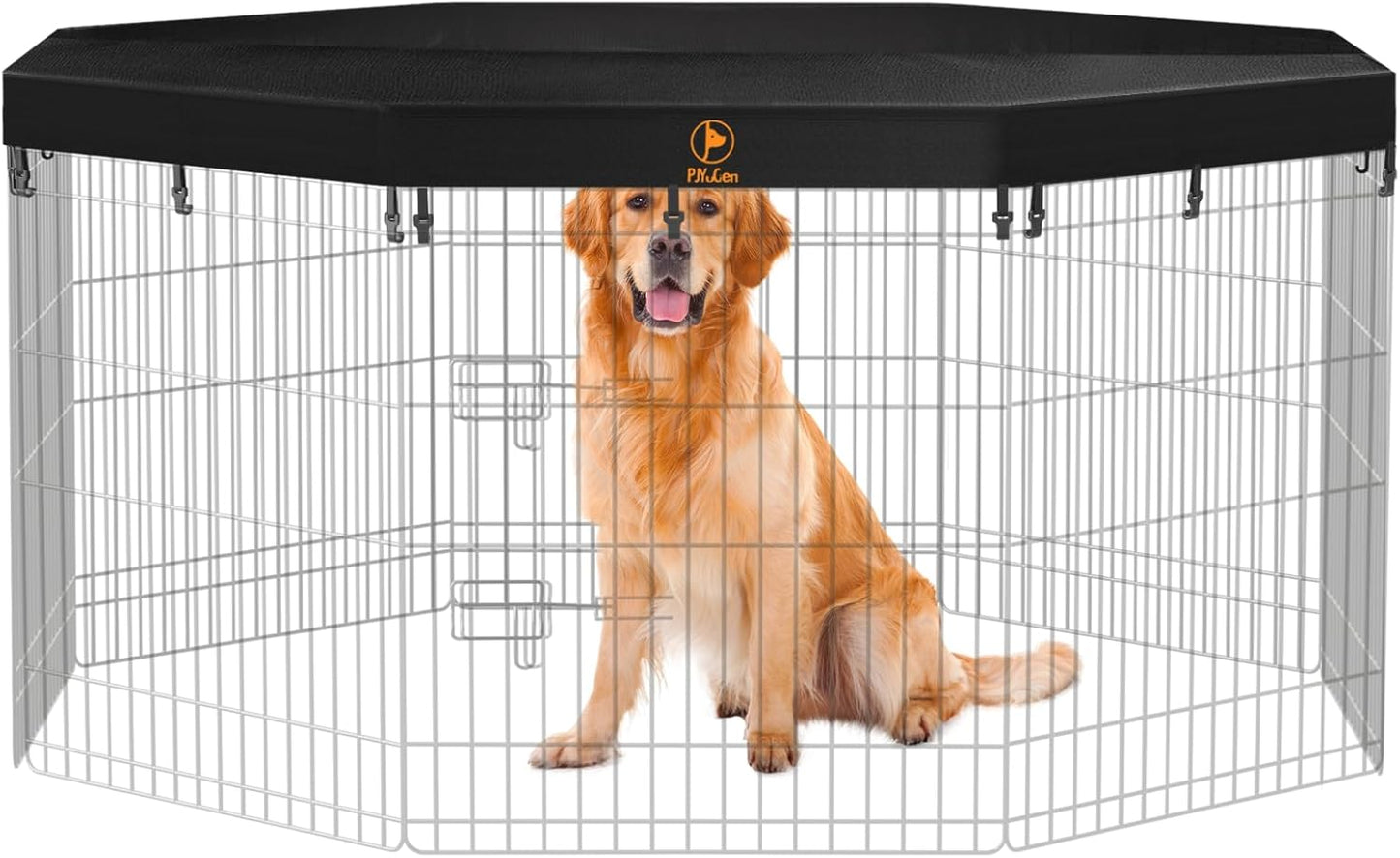 PJYuCien Mesh Top Cover - Fits 8 Panels 24 Inch Width Plastic/Metal Pet Pen Octagonal Dog Playpen (Note: Only Pen Top Cover, NO PLAYPEN)