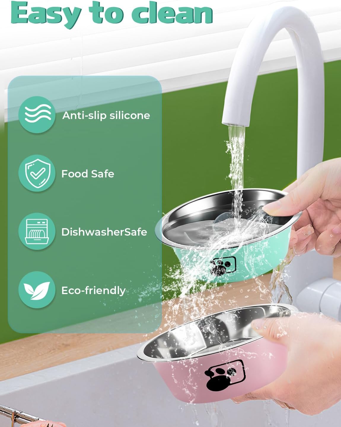 Slow Feeder Dog Bowls,6cups Large Capacity,Set of 2,Including Two Bowls and one Slow Feeder Insert,Suitable for Large and Medium-Sized Dogs