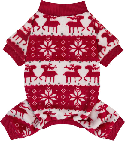 XPUDAC Christmas Dog Sweater Fleece Dog Pajamas for Small Medium Dogs Girl Boy Winter Puppy Clothes Holiday Puppy Onesie Cat Pjs Jammies, XS