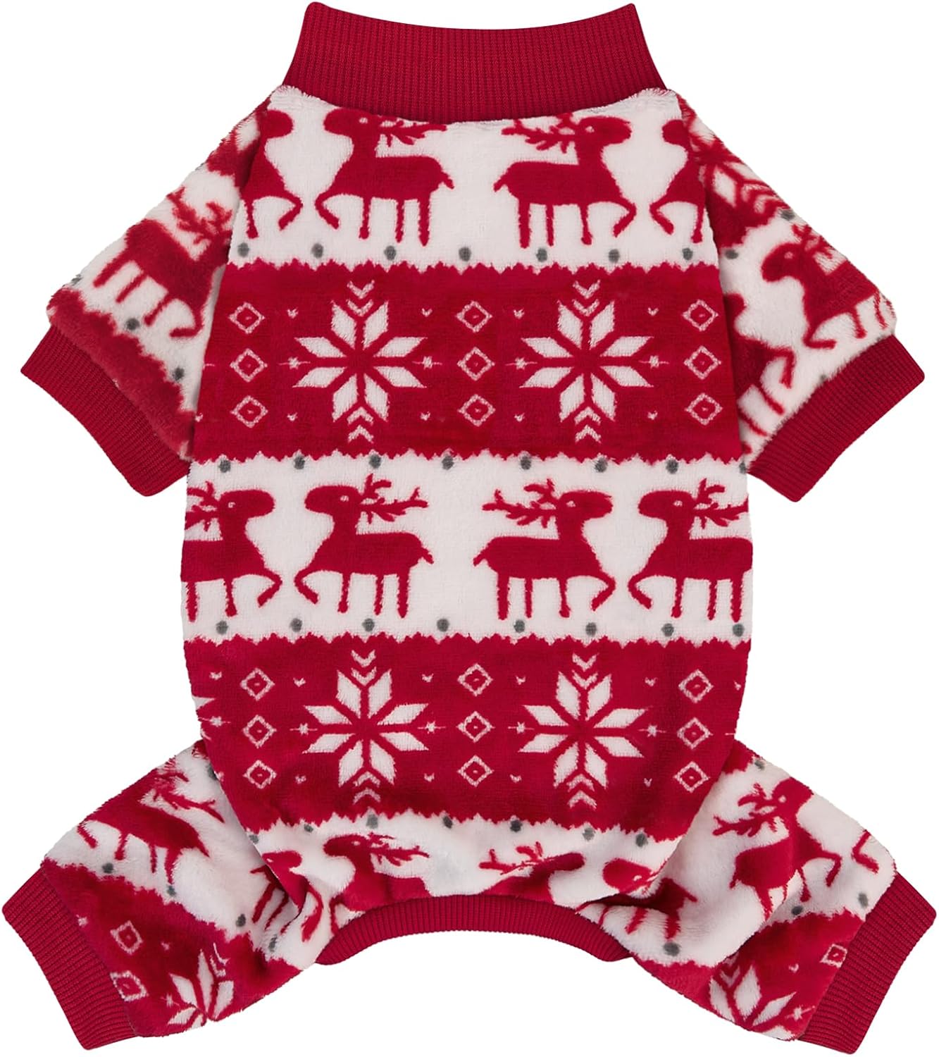 XPUDAC Christmas Dog Sweater Fleece Dog Pajamas for Small Medium Dogs Girl Boy Winter Puppy Clothes Holiday Puppy Onesie Cat Pjs Jammies, XS