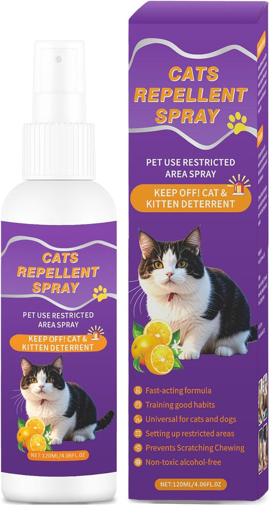 Cat Scratch Deterrent Spray, Cat Repellent Spray Indoor and Outdoor for Cat and Kitten, No Scratch Spray Training Aid for Furniture, Sofas, Curtains - Non-Toxic, Alcohol-Free Formula