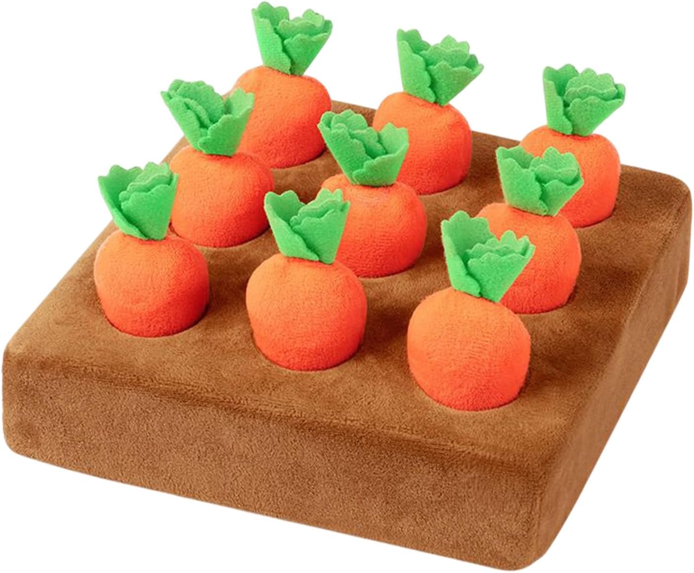 Carrot Snuffle Mat for Dogs Interactive Dog Plush Puzzle Toys 2 in 1 Non-Slip Feed Games Pet Stress Relief with 9 Carrots