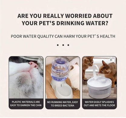 Large Dogs Water Fountain, 8L/270oz/ Stainless Steel Dog Water Fountain with Visual Water Level Window for Large for Families with Many Pets and Busy Families. with Operating Noise Below 30 decibels.