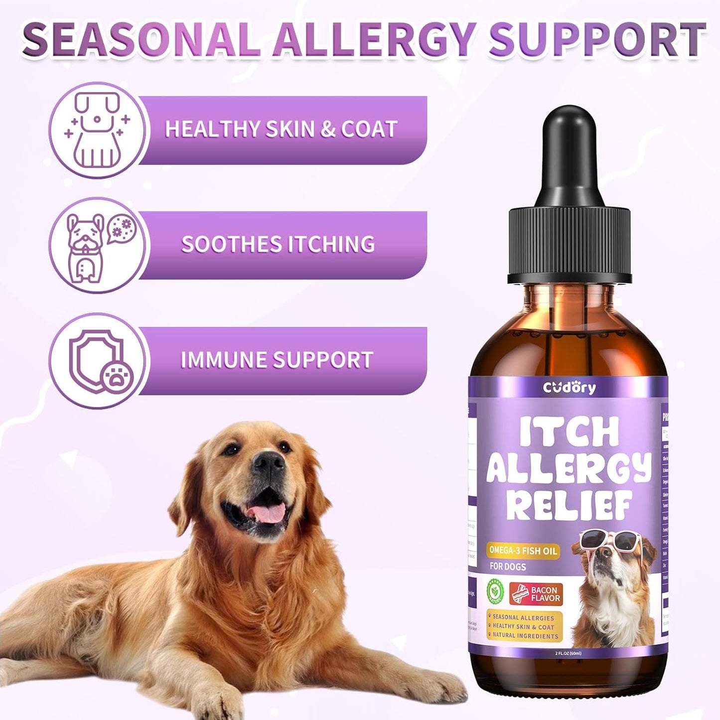 Cat Multivitamin, Crunchy & Creamy Cheese Chew Dog Allergy Relief Drops, Skin & Coat Support