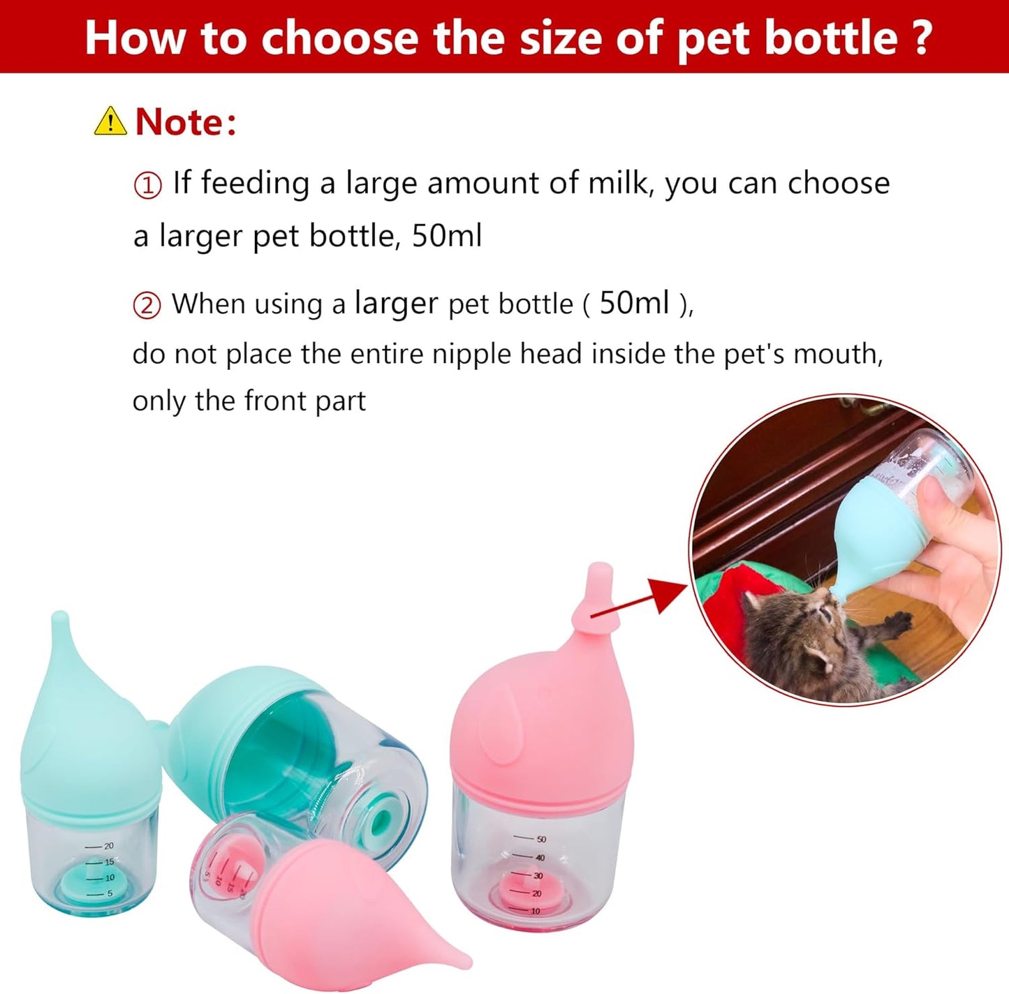 Puppy Bottles for Nursing，Kitten Bottles for Nursing，Pet Feeding Bottle，(Cyan - 20ml)