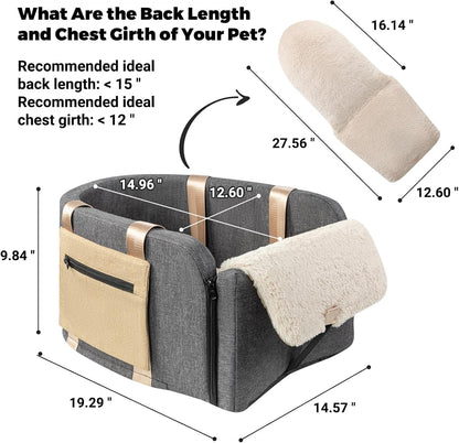 Large Console Dog Car Seat - Truck Dog Booster Seats for Big Console Vehicles Large Space for Dogs UP to 18lbs, Pretty Sturdy Pet Car Seat Designed for Pickup and Trucks