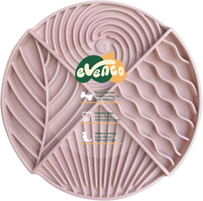 Slow Feeder Dog Bowls, Lick Mat for Dog, Silicone Dog Feeding Bowls with Suction Cups, Pink