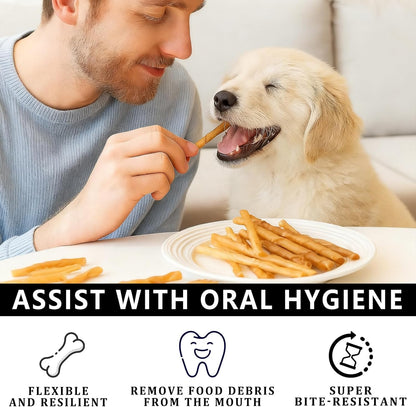 Natural Rawhide Chews for Dogs - 60 Count of 5-Inch Rolls | Long-Lasting Dog Chews Stick for Small, Medium & Large Dogs | Digestible Chew Toys for Chewers, Puppy Teething & Dental Health