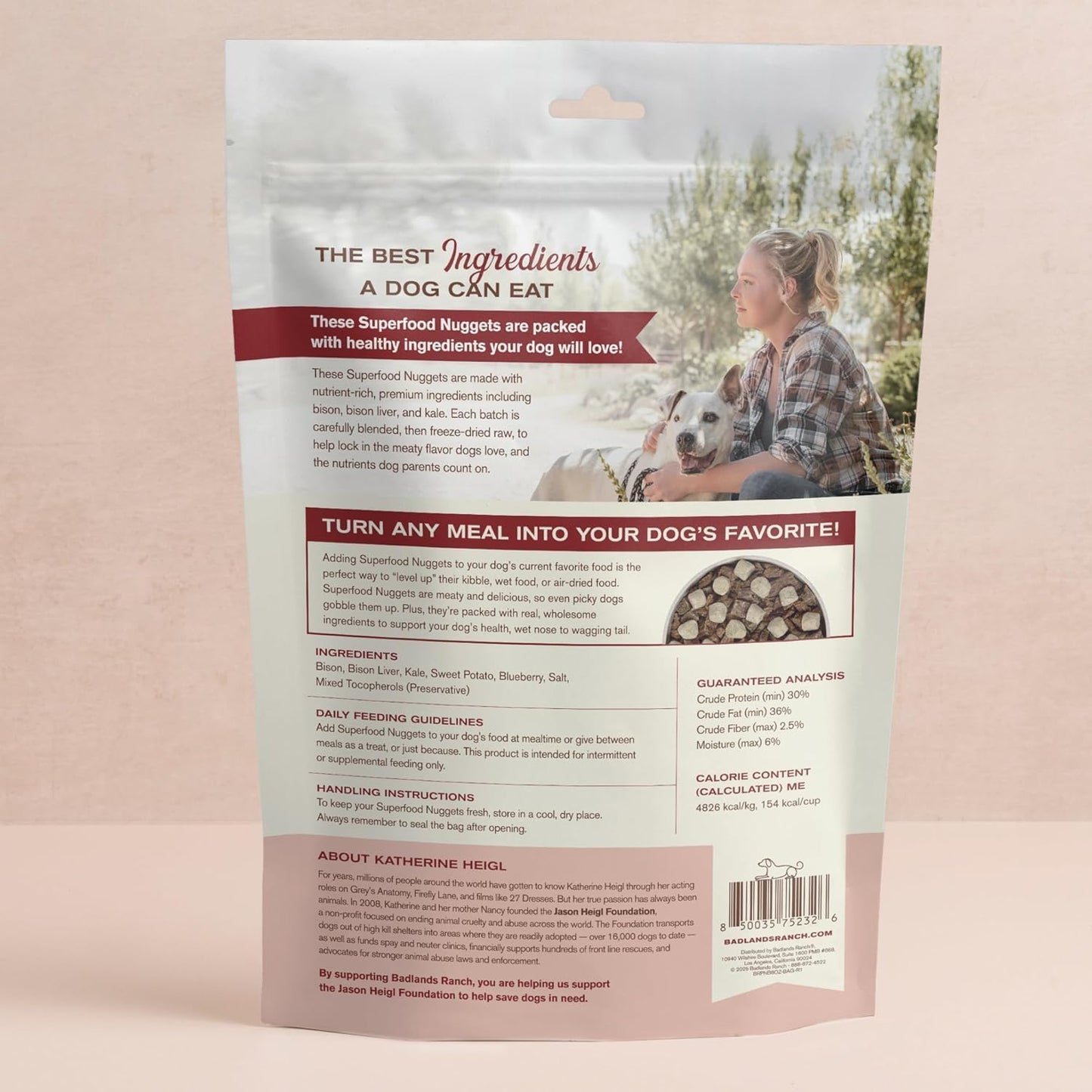 BADLANDS RANCH Superfood Nuggets – Freeze-Dried Raw Dog Treat & Food Topper, Nutrient-Dense Bison & Kale Formula, High Protein, No Artificial Additives, 8oz Bag