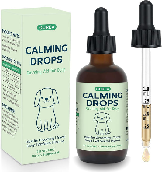 Calming Drops for Dogs Grooming – Melatonin & Valerian Root Formula to Help Maintain Calm During Grooming and Nail Trimming – Also Great for Travel, Vet Visits & Bedtime – 2 fl oz