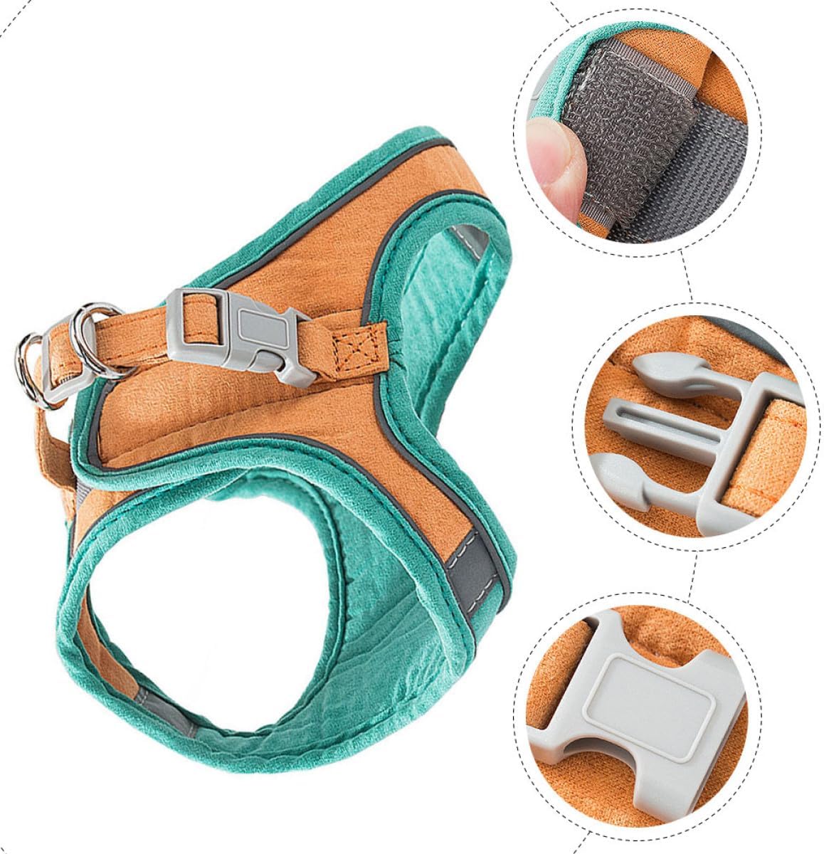 Kitten Harness Leash Set Adjustable Reflective Chest Strap Vest Outdoor Walking Cat Control Rope Small Size for Cats and Kittens