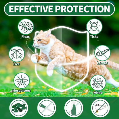 Flea & Tick Support for Cats, Fleas and Ticks Chews + Fleas and Ticks Drops Comfort Formula for Cat All Breeds & Ages