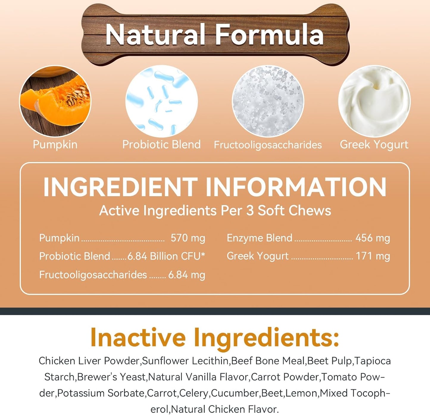 Probiotics for Dogs - Dog Probiotics Chews - Digestive Health Chews with Prebiotics & Enzymes, Gut Health Support, Yeast Balance & Gas Relief - 200 Soft Treats with Pumpkin