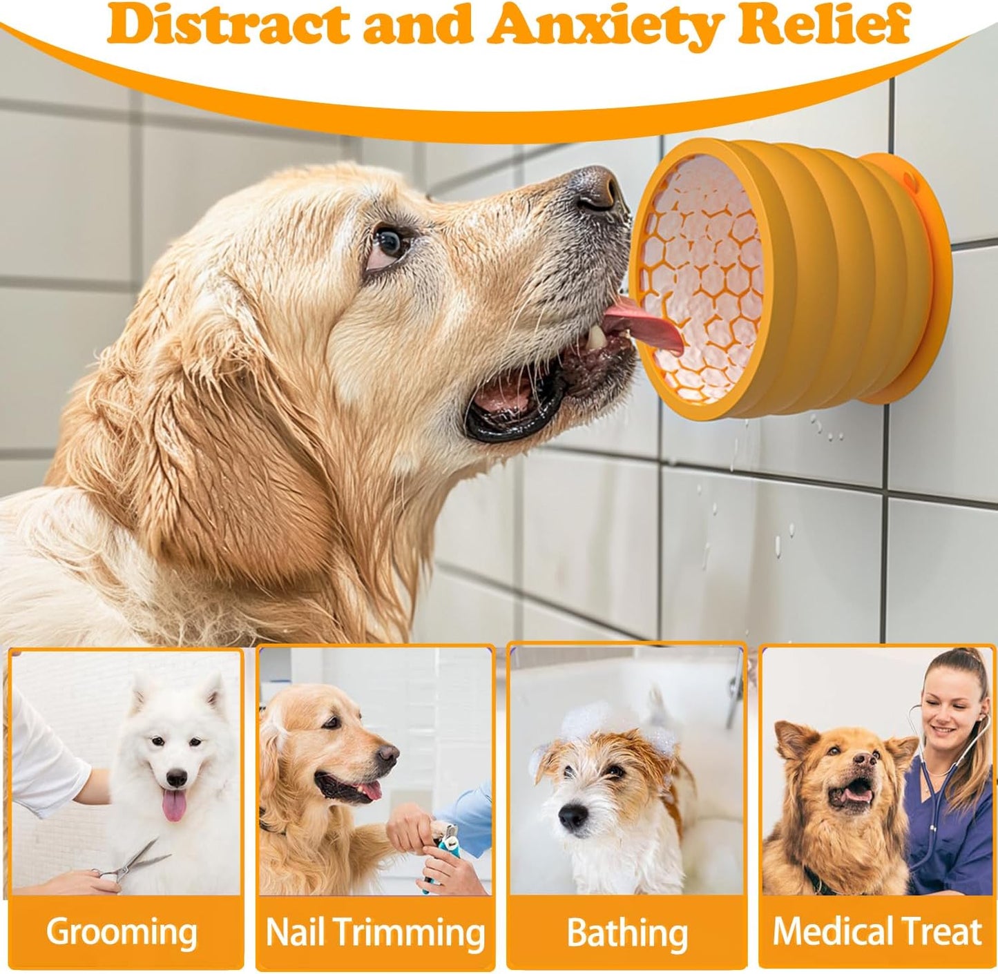 Slow Feeder Bowl for Dog, Silicone Dog Lick Bowl for Fast Eater,Anxiety Relief Dog Feeding Bowls,Non-Slip Anti-Choking Interactive Slow Eating Dog Lick Mat for Small Medium Large Breed Dog Cat