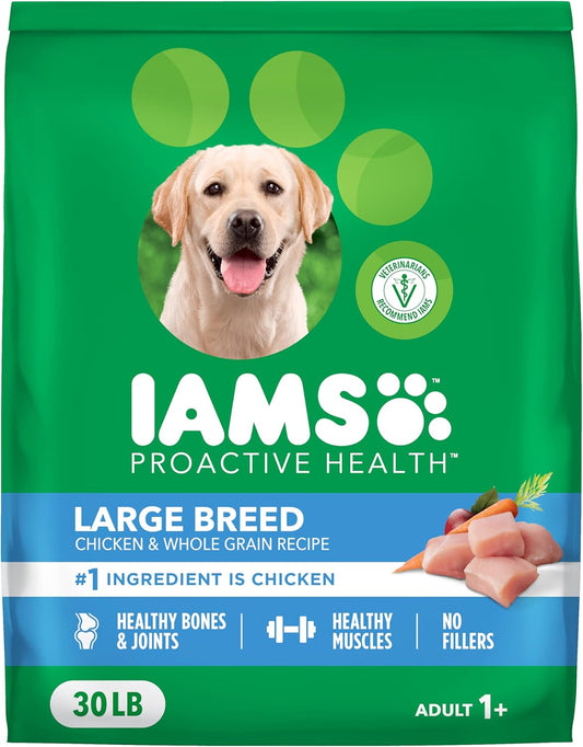 IAMS Proactive Health Large Breed Adult Dry Dog Food with Real Chicken, 30 lb. Bag