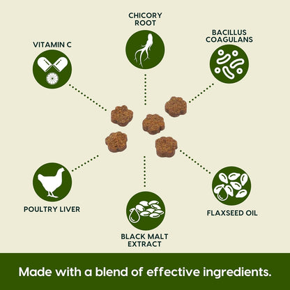 ARK NATURALS Gentle Digest Soft Chews, Vet Recommended Dog and Cat Prebiotics and Probiotics, Digestive and Immune System Support, 120 Count, greens, 326002