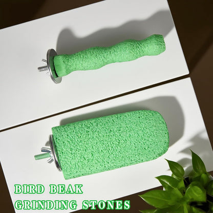 4PCS Bird Beak Grinding Stones, Parrot Perch, Non-Slip Claw Trimmer Chew Toys for Cockatiels, Budgies, Conures, Parakeets, and Other Small to Medium Parrots