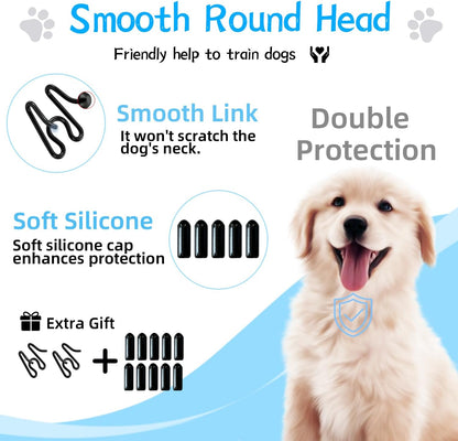 Prong Training Collar for Dogs, Adjustable Dog Pinch Collar with Quick Release Buckle, No Pull Collar for Small Medium Large Dogs, Extra Link and Caps