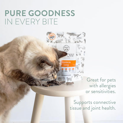 The New Zealand Natural Pet Food Co Meow Air Dried Cat Treats - Venison Lung, High Protein, Healthy Cat Snacks and Toppers, All Natural for All Life Stages, 1.76 oz