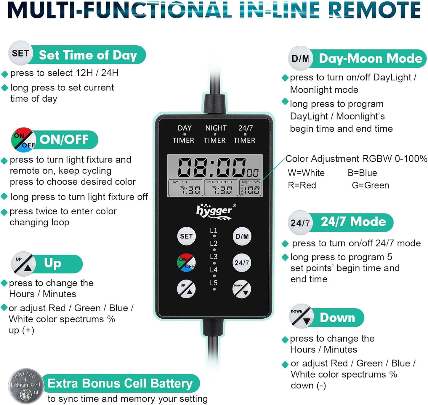 hygger 24-30 Inches Aquarium LED Light