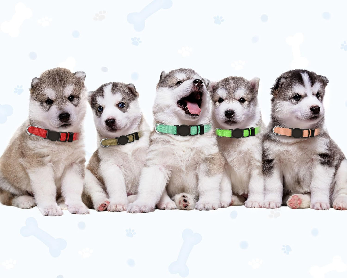 20 PCS Puppy Collars for Litter,Puppy Collars for Small Puppies,Nylon Breakaway ID Collar Whelping Litter Collars(S)