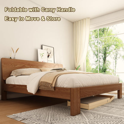 Dog Ramp for Bed, Couch & Car – Adjustable Foldable Pet Ramp, 64.17" Long, 17.72" Wide, Non-Slip Surface with Safety Rails, 8 Heights 20.08"-28.35", Supports 220 lbs, Solid Wood